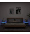 vidaXL Bedside Cabinets with LED Lights 2 pcs Concrete Grey 40x39x48.5 cm