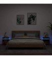 vidaXL Bedside Cabinets with LED Lights 2 pcs Smoked Oak 40x39x48.5 cm