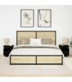 vidaXL Bedside Cabinet with Drawer 2 pcs Black Oak 40 x 39 x 48.5 cm