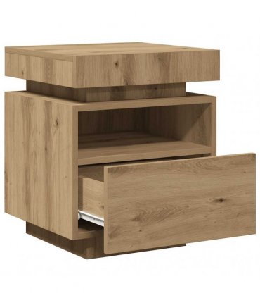 vidaXL Bedside Cabinets with LED Lights 2 pcs Artisan Oak 40x39x48.5 cm