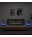 vidaXL Bedside Cabinets with LED Lights 2 pcs White 40x39x48.5 cm