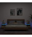 vidaXL Bedside Cabinets with LED Lights 2 pcs Sonoma Oak 40x39x48.5 cm