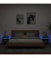 vidaXL Bedside Cabinets with LED Lights 2 pcs Grey Sonoma 40x39x48.5 cm