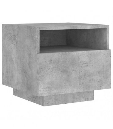 vidaXL Bedside Cabinet with LED Lights Concrete Grey 40x39x37 cm