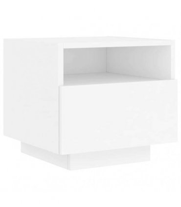 vidaXL Bedside Cabinet with LED Lights White 40x39x37 cm