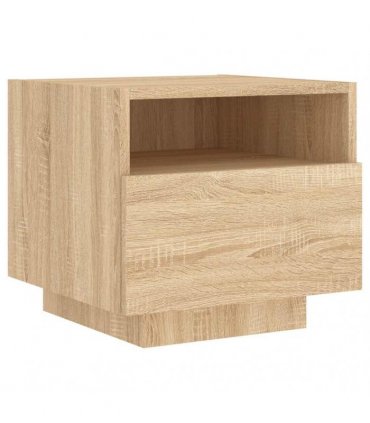 vidaXL Bedside Cabinet with LED Lights Sonoma Oak 40x39x37 cm
