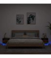 vidaXL Bedside Cabinets with LED Lights 2 pcs Smoked Oak 40x39x37 cm