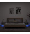vidaXL Bedside Cabinets with LED Lights 2 pcs Concrete Grey 40x39x37 cm