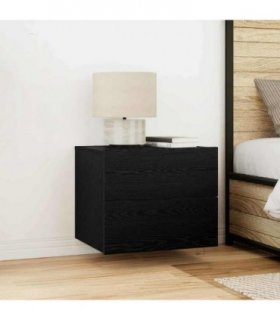 vidaXL Bedside Cabinet 2 pcs Black Oak 50 x 39 x 41 cm Engineered Wood