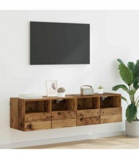 vidaXL TV Wall Cabinets 2 pcs Old Wood 60 x 30 x 30 cm Engineered Wood