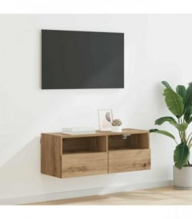 vidaXL TV Wall Cabinet Artisan Oak 80 x 30 x 30 cm Engineered Wood