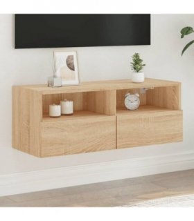vidaXL TV Wall Cabinet Sonoma Oak 80x30x30 cm Engineered Wood