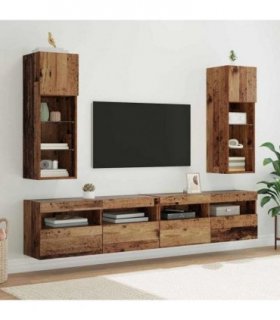 vidaXL Wall-mounted TV Cabinets 2 pcs Old Wood 30.5 x 30 x 90 cm