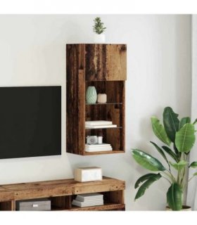 vidaXL Wall-mounted TV Cabinet with LED Old Wood 40.5 x 30 x 90 cm