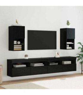 vidaXL Wall-mounted TV Cabinets 2 pcs Black Oak 30.5 x 30 x 60 cm