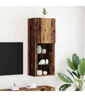 vidaXL TV Cabinet Set Old Wood 40.5 x 30 x 102 cm Engineered Wood