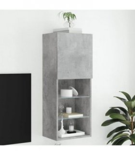 vidaXL TV Cabinet with LED Lights Concrete Grey 40.5x30x102 cm — Size: 40.5 x 30 x 102 cm