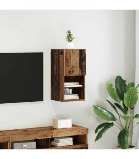 vidaXL Wall-mounted TV Cabinet with LED Old Wood 30.5 x 30 x 60 cm