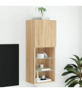 vidaXL TV Cabinet with LED Lights Sonoma Oak 40.5x30x102 cm — Size: 40.5 x 30 x 102 cm