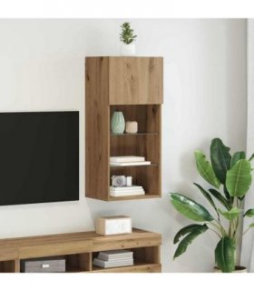 vidaXL Wall-mounted TV Cabinet with LED Artisan Oak 40.5 x 30 x 90 cm