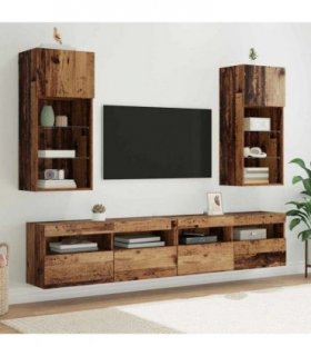vidaXL Wall-mounted TV Cabinets 2 pcs Old Wood 40.5 x 30 x 90 cm