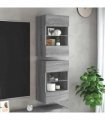 vidaXL Wall Cabinets with LED Lights for TV 2 pcs Grey Sonoma 40x30x60.5 cm