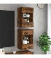 vidaXL Wall Cabinets with LED Lights for TV 2 pcs Smoked Oak 40x30x60.5 cm