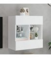vidaXL TV Wall Cabinet with LED Lights White 58.5x30x60.5 cm