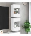 vidaXL Wall Cabinets with LED Lights for TV 2 pcs White 40x30x60.5 cm