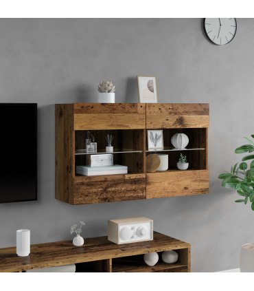 vidaXL TV Wall Cabinet Old Wood 98.5 x 30 x 60.5 cm Engineered Wood