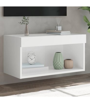 vidaXL TV Cabinet with LED Lights White 60x30x30 cm