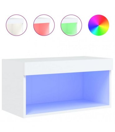 vidaXL TV Cabinet with LED Lights White 60x30x30 cm