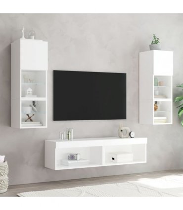 vidaXL TV Cabinet with LED Lights White 60x30x30 cm