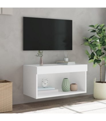 vidaXL TV Cabinet with LED Lights White 60x30x30 cm