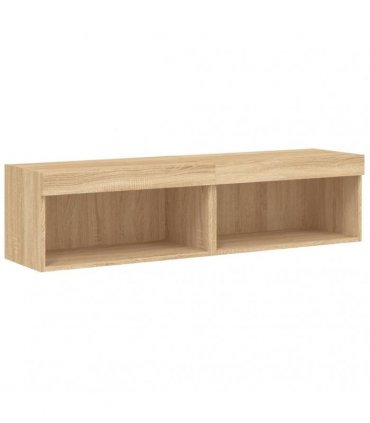 vidaXL TV Cabinets with LED Lights 2 pcs Sonoma Oak 60x30x30 cm