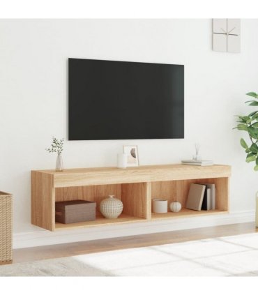 vidaXL TV Cabinets with LED Lights 2 pcs Sonoma Oak 60x30x30 cm
