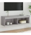 vidaXL TV Cabinet with LED Lights Grey Sonoma 100x30x30 cm