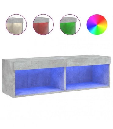 vidaXL TV Cabinet with LED Lights Concrete Grey 100x30x30 cm