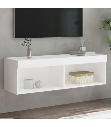 vidaXL TV Cabinet with LED Lights White 100x30x30 cm