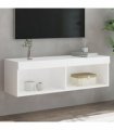 vidaXL TV Cabinet with LED Lights White 100x30x30 cm