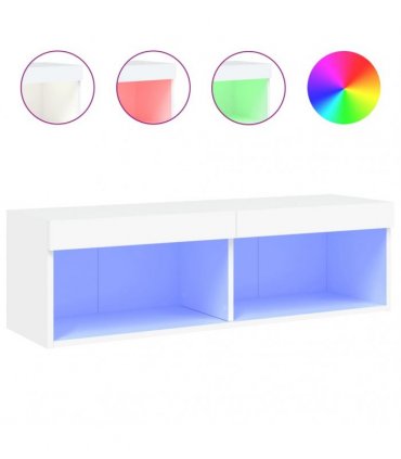 vidaXL TV Cabinet with LED Lights White 100x30x30 cm
