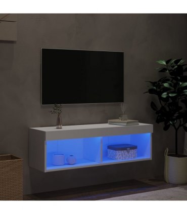 vidaXL TV Cabinet with LED Lights White 100x30x30 cm
