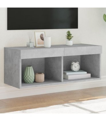 vidaXL TV Cabinet with LED Lights Concrete Grey 80x30x30 cm