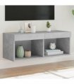 vidaXL TV Cabinet with LED Lights Concrete Grey 80x30x30 cm