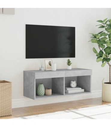 vidaXL TV Cabinet with LED Lights Concrete Grey 80x30x30 cm