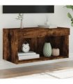 vidaXL TV Cabinet with LED Lights Smoked Oak 60x30x30 cm