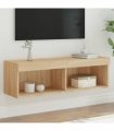 vidaXL TV Cabinet with LED Lights Sonoma Oak 100x30x30 cm