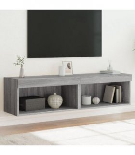 vidaXL TV Cabinets with LED Lights 2 pcs Grey Sonoma 60x30x30 cm