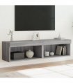 vidaXL TV Cabinets with LED Lights 2 pcs Grey Sonoma 60x30x30 cm