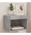 vidaXL Bedside Cabinets with LED Lights Wall-mounted 2 pcs Concrete Grey